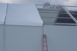 Closeup Roof Installation Pittsburgh, PA | Temporary Warehouse Structures
